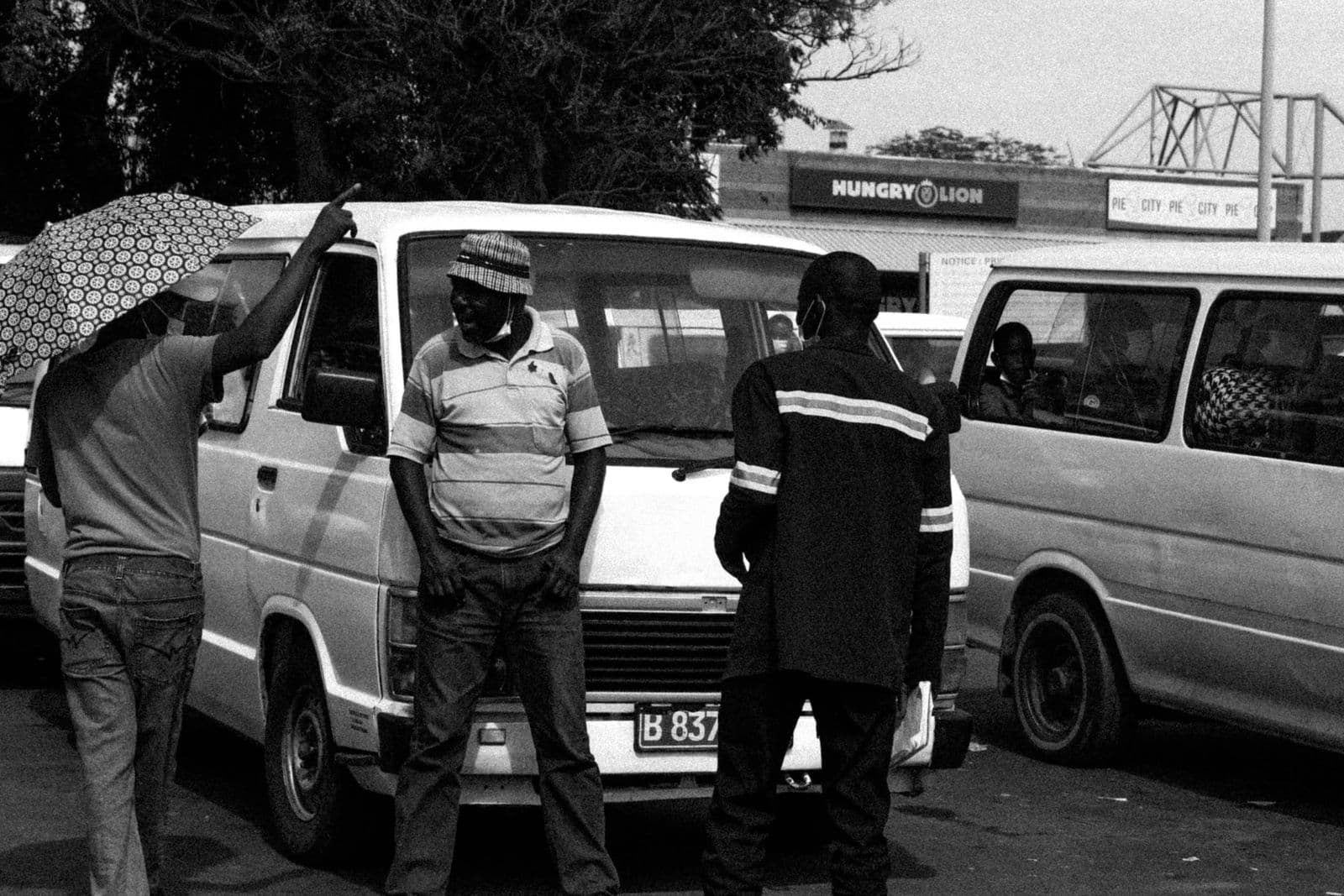 People on a busy street in Gaborone, Botswana
